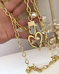 Collar XL Corazón Silueta Perla Gold - Miniatura 3