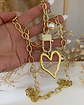 Collar XL Corazón Silueta Perla Gold - Miniatura 4