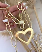 Collar XL maxi eslabones Maxi ﻿Corazón Enchapado - Miniatura 1