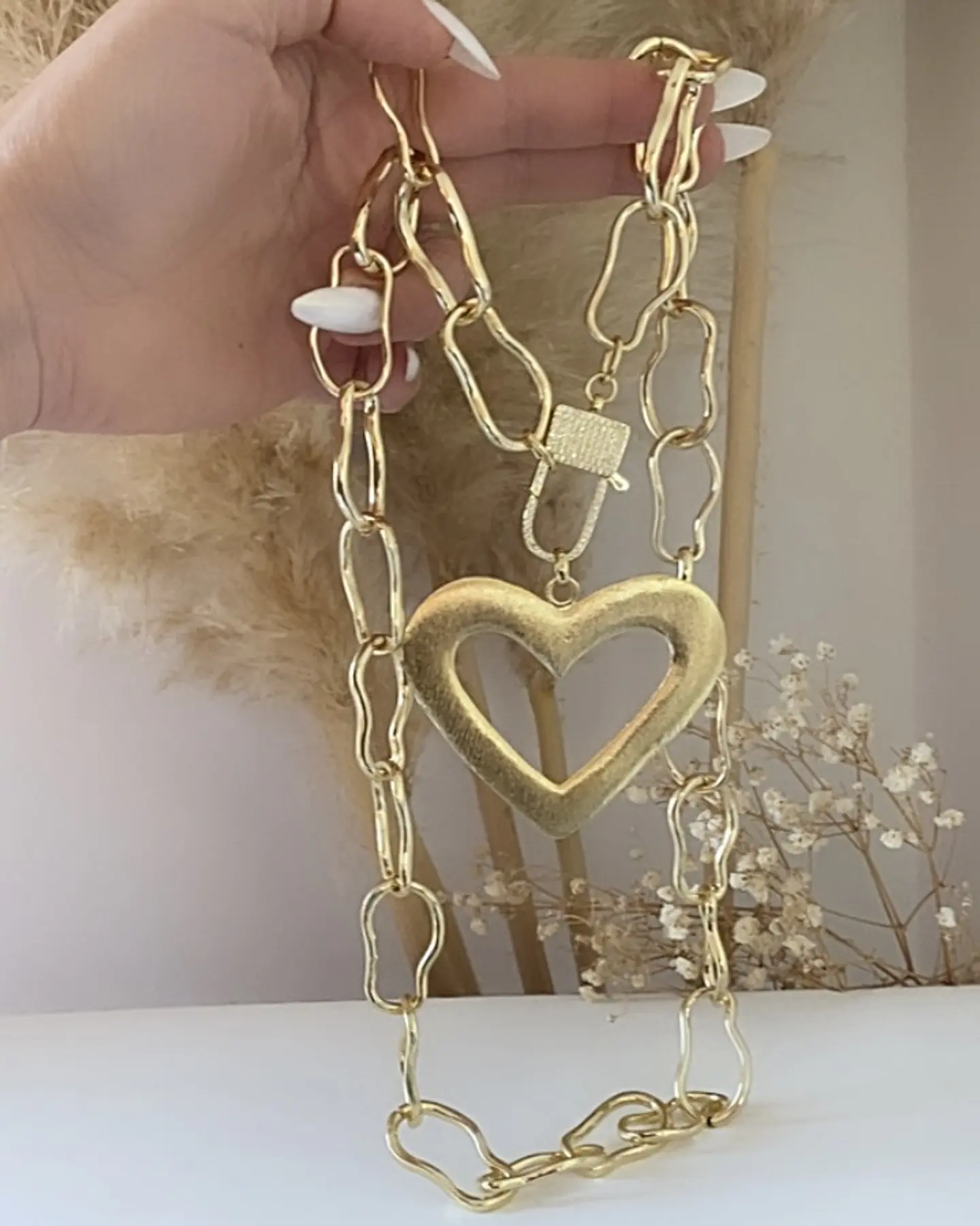 Collar XL maxi eslabones Maxi ﻿Corazón Enchapado 3