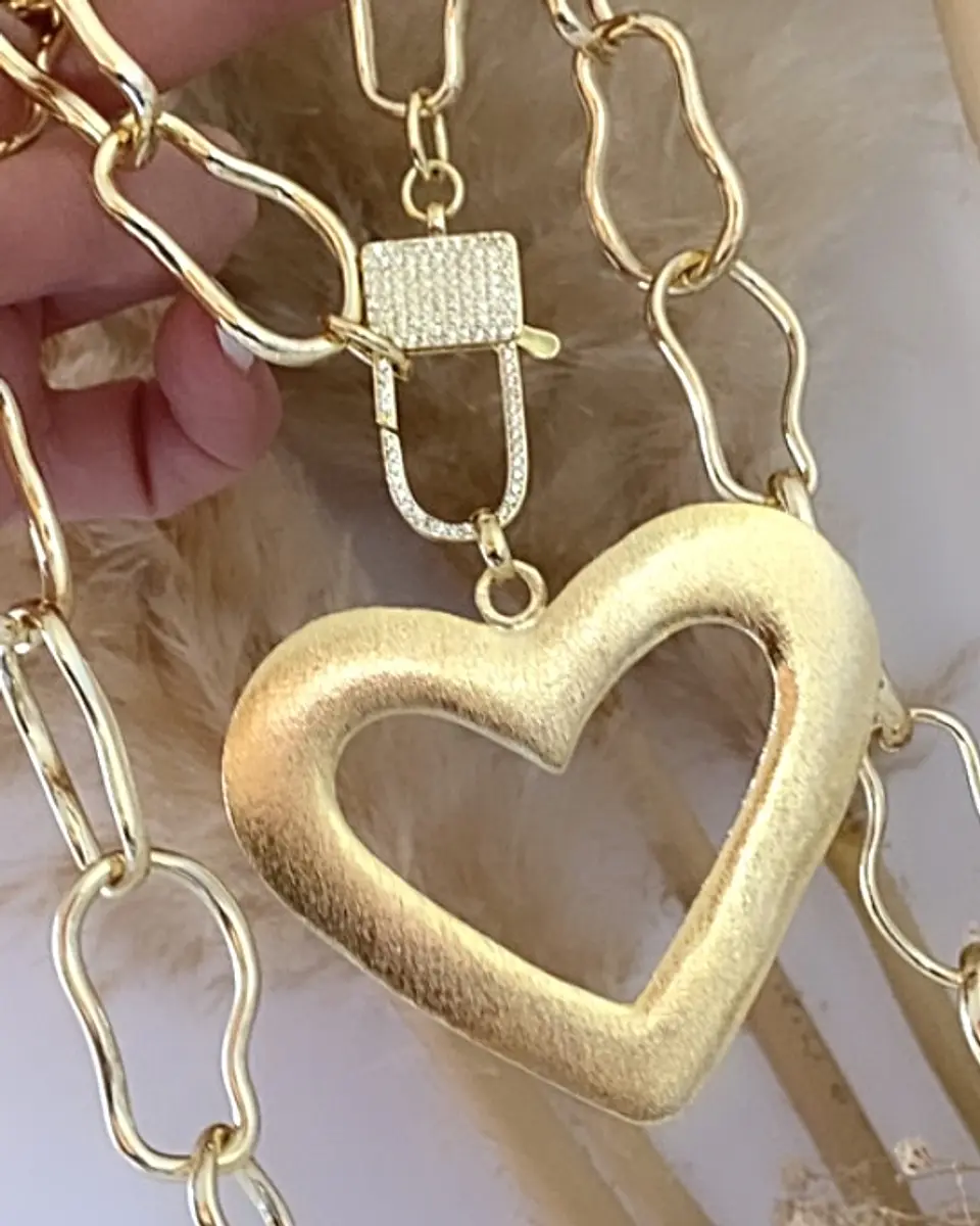 Collar XL maxi eslabones Maxi ﻿Corazón Enchapado 2