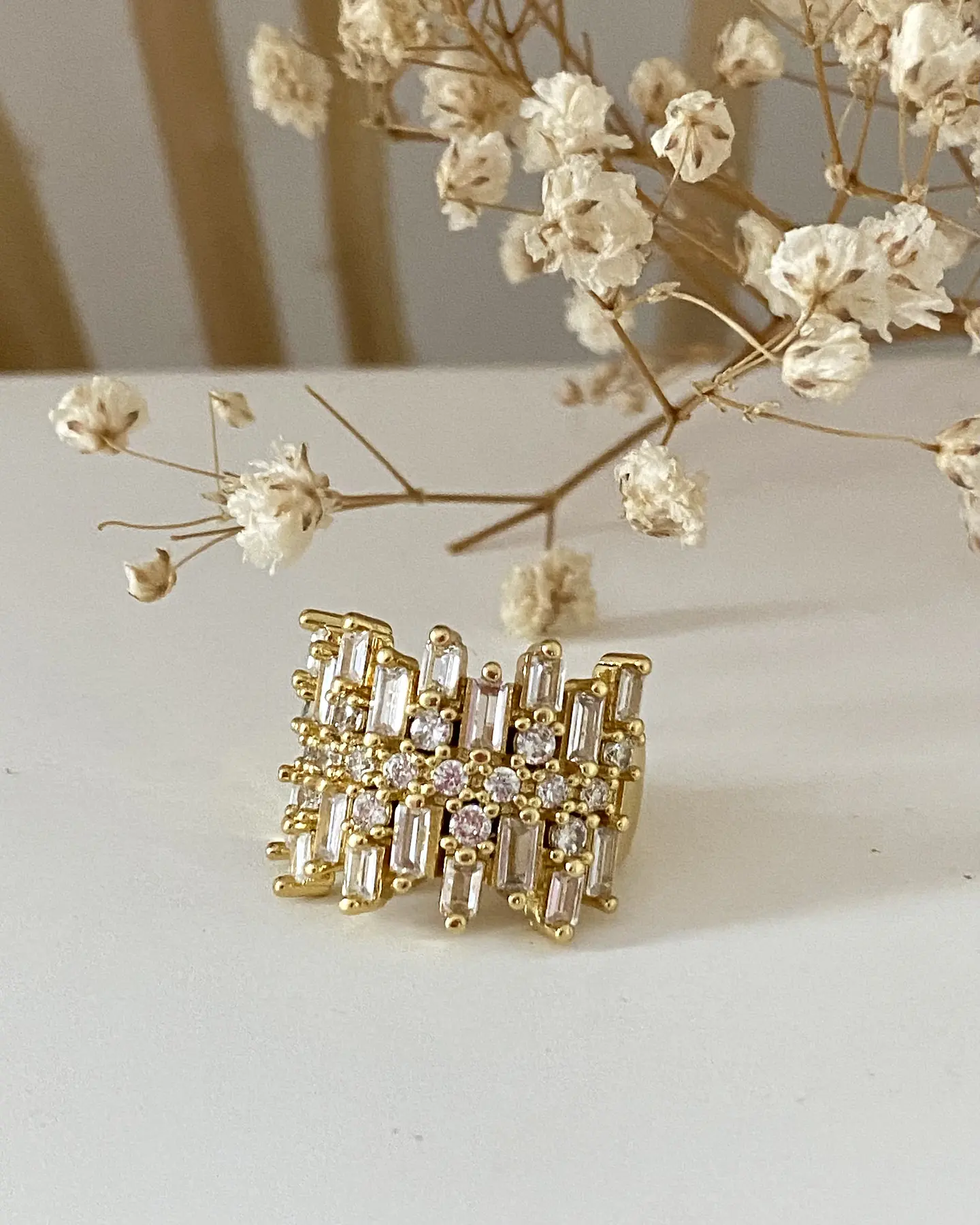 Anillo Sorento Circones rectangulares Gold 4