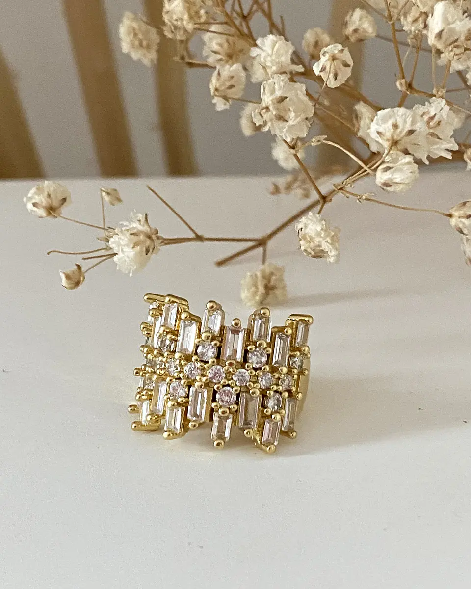 Anillo Sorento Circones rectangulares Gold 4