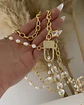 Collar XL Maxi Cruz Cristales Perlas Gold - Miniatura 2