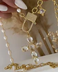 Collar XL Maxi Cruz Cristales Perlas Gold - Miniatura 6