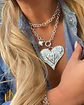 Collar Xl Maxi Corazon Silver y estrella  - Miniatura 1