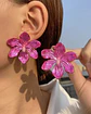 Aros  Magnolia Fucsia Acrílicos   - Miniatura 2