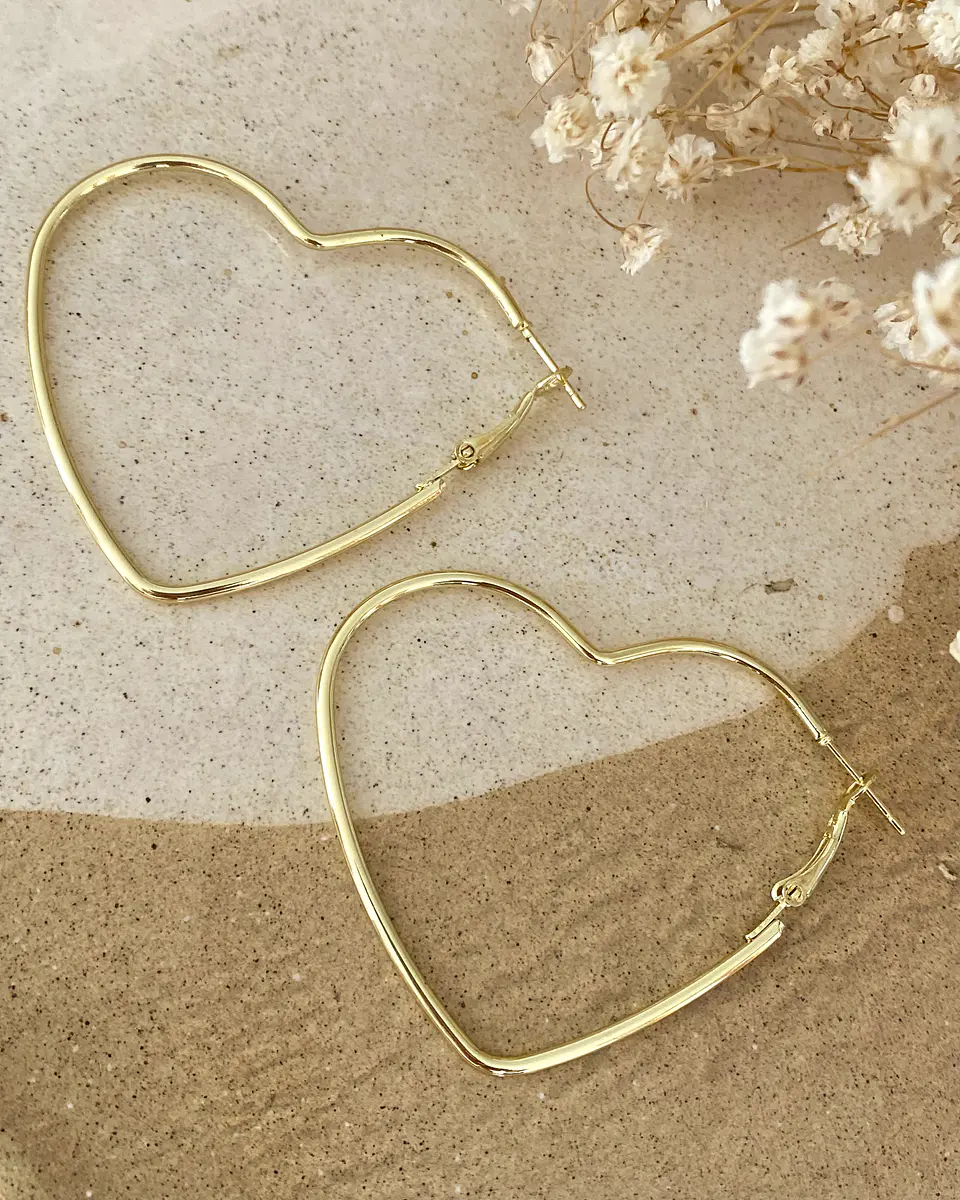 Aros Maxi Corazon Silueta Gold 1