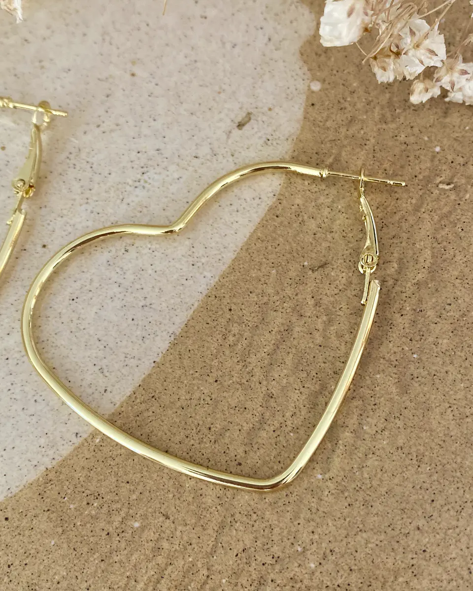 Aros Maxi Corazon Silueta Gold 2