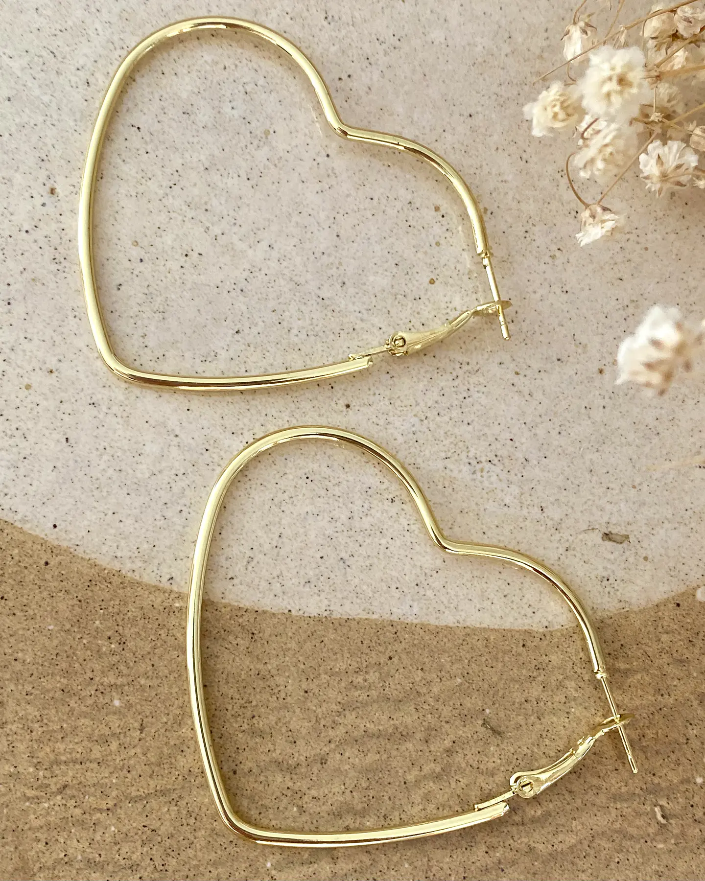 Aros Maxi Corazon Silueta Gold 3