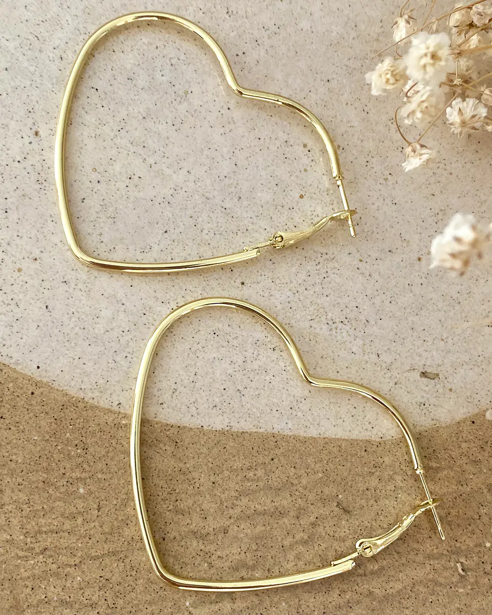 Aros Maxi Corazon Silueta Gold 3