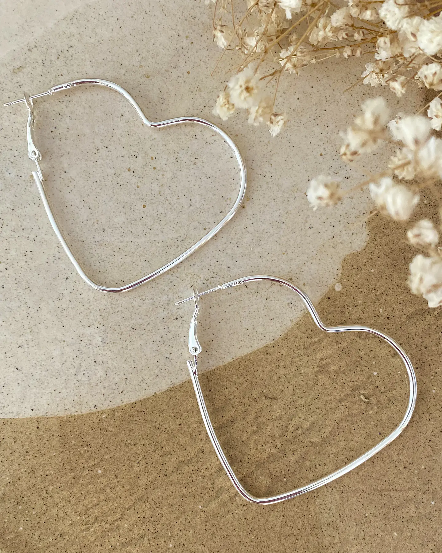 Aros Maxi Corazon Silueta Silver  1