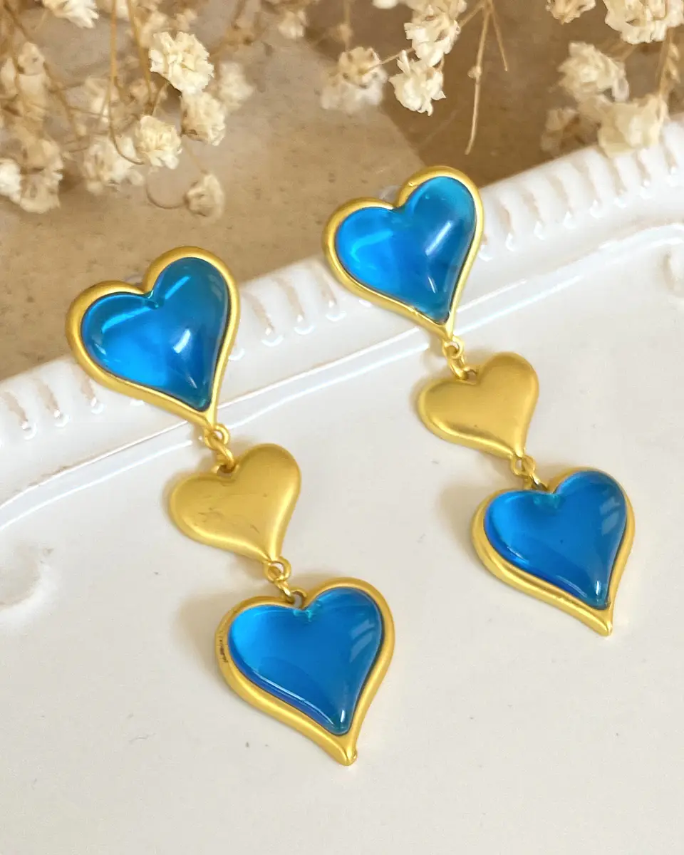 Maxi Aros Corazón Triple Blue Gold 1