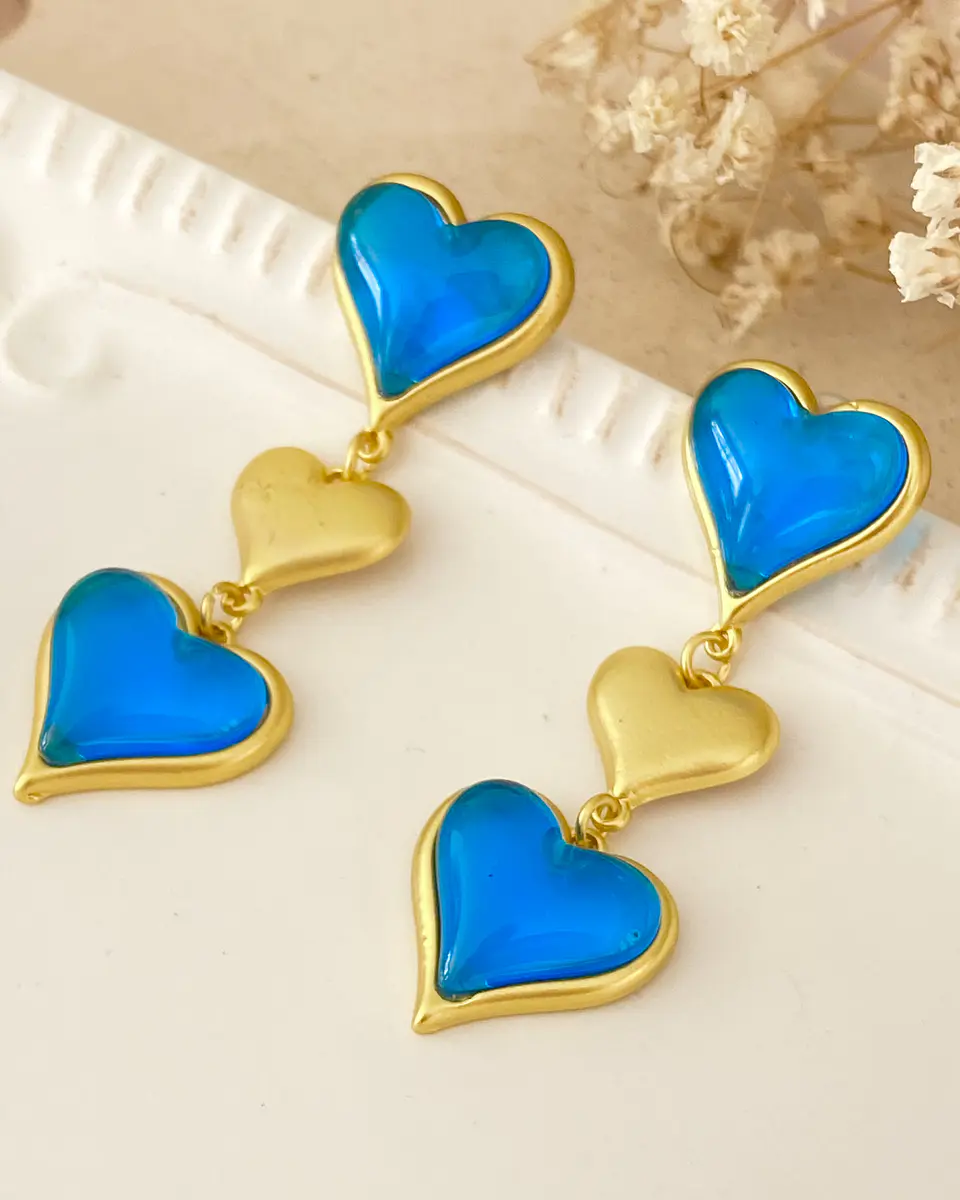 Maxi Aros Corazón Triple Blue Gold 2