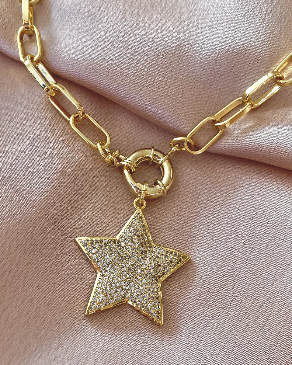 Collar Estrella Circones Gold broche timón  2