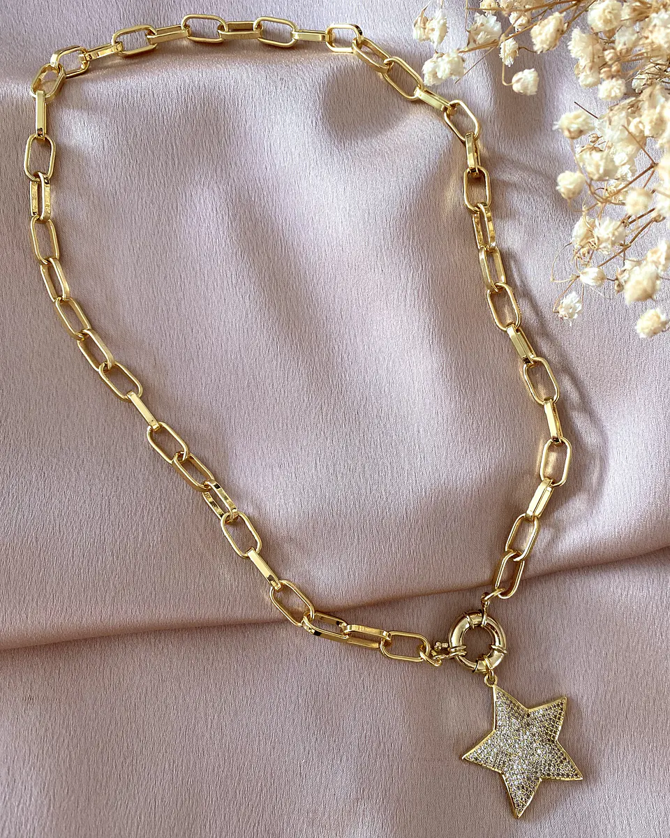 Collar Estrella Circones Gold broche timón  3