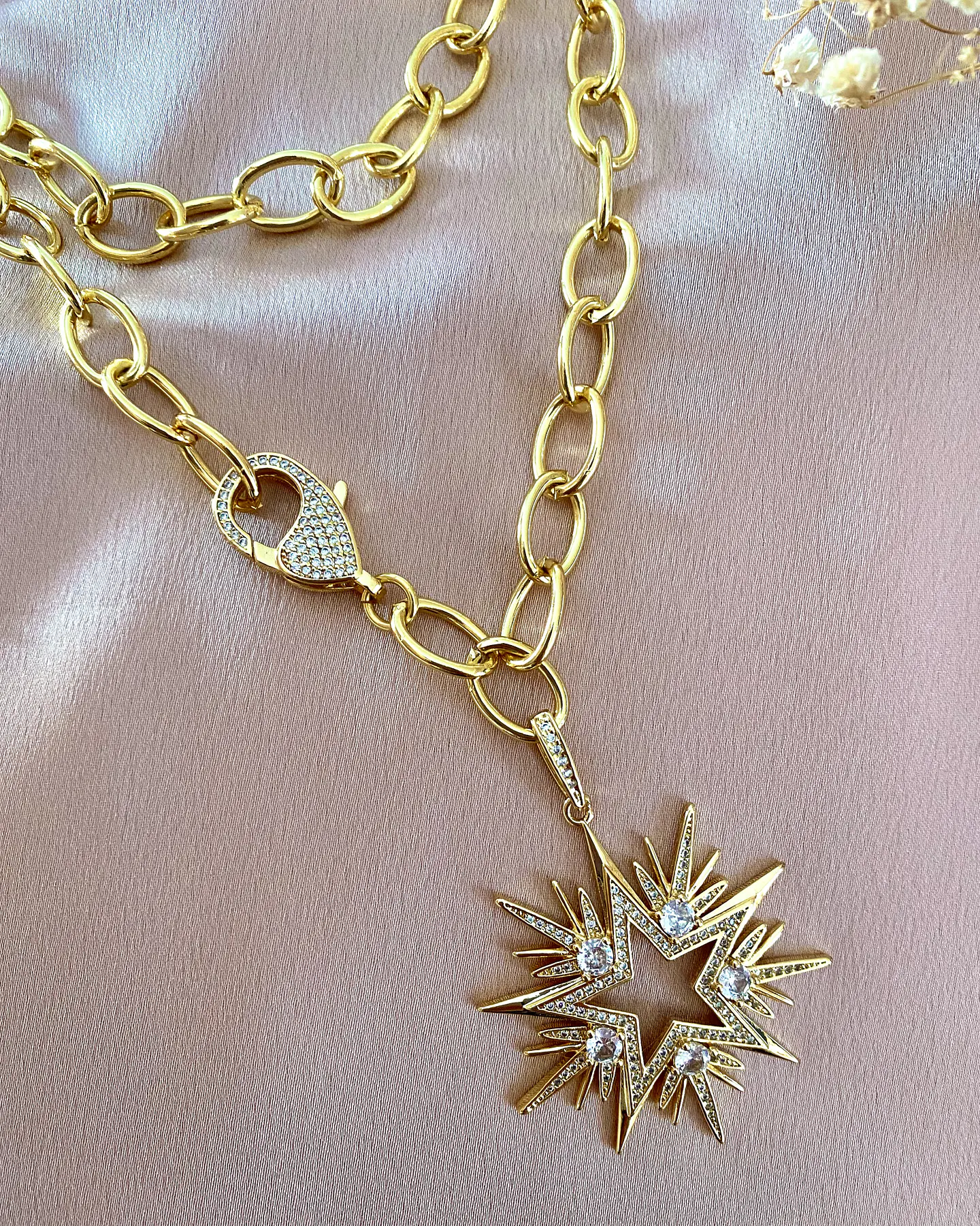 Collar XL Maxi Estrella Cristales y circones Gold 3