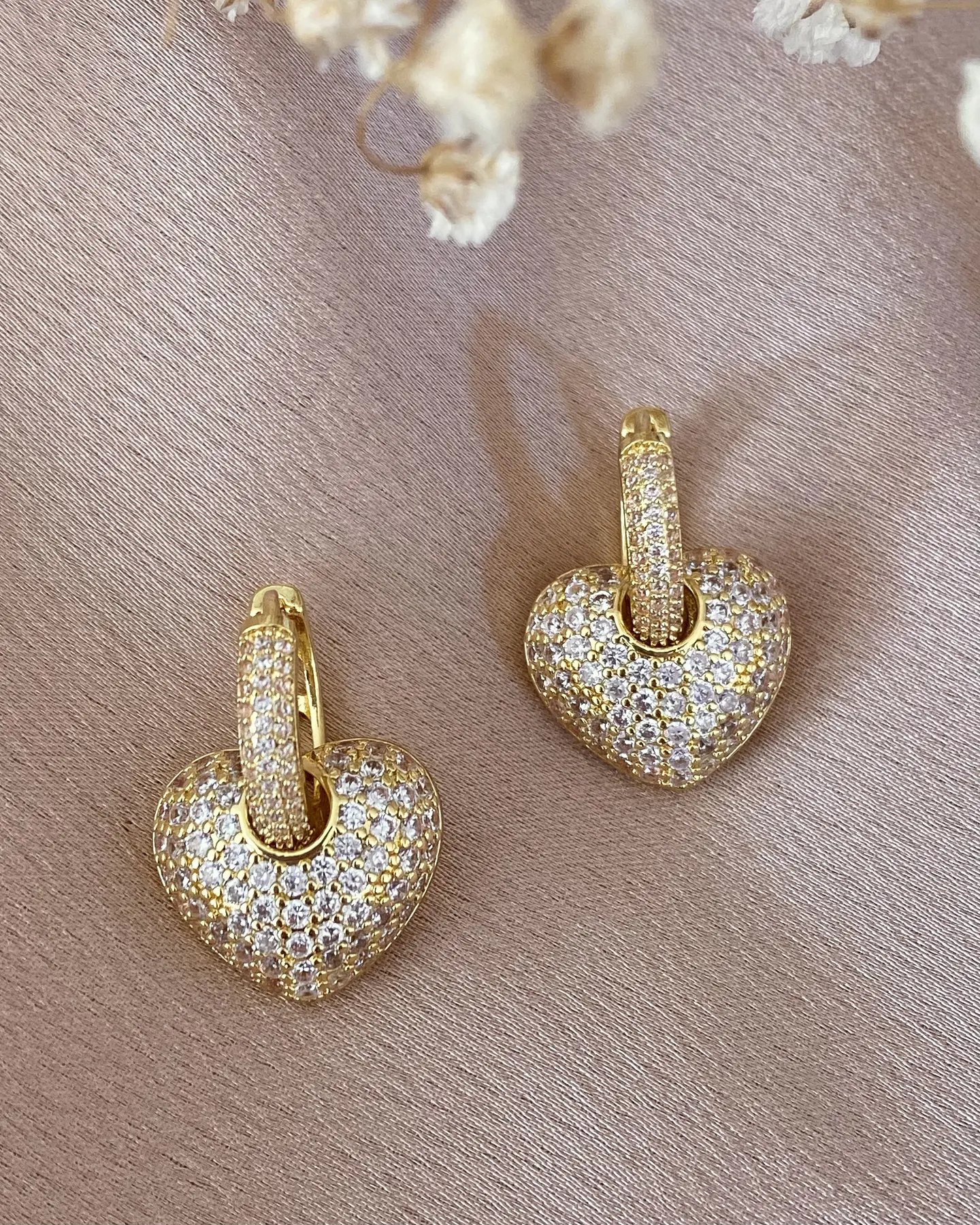 Aros Corazón Circones Argolla  Gold 1