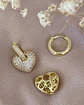 Aros Corazón Circones Argolla  Gold - Miniatura 2