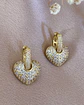 Aros Corazón Circones Argolla  Gold - Miniatura 3