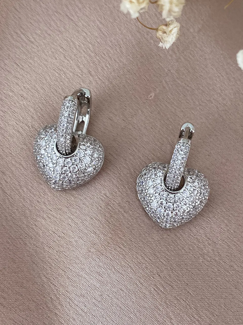 Aros Corazón Circones Argolla Silver 1