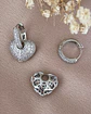 Aros Corazón Circones Argolla Silver - Miniatura 2