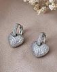 Aros Corazón Circones Argolla Silver - Miniatura 3