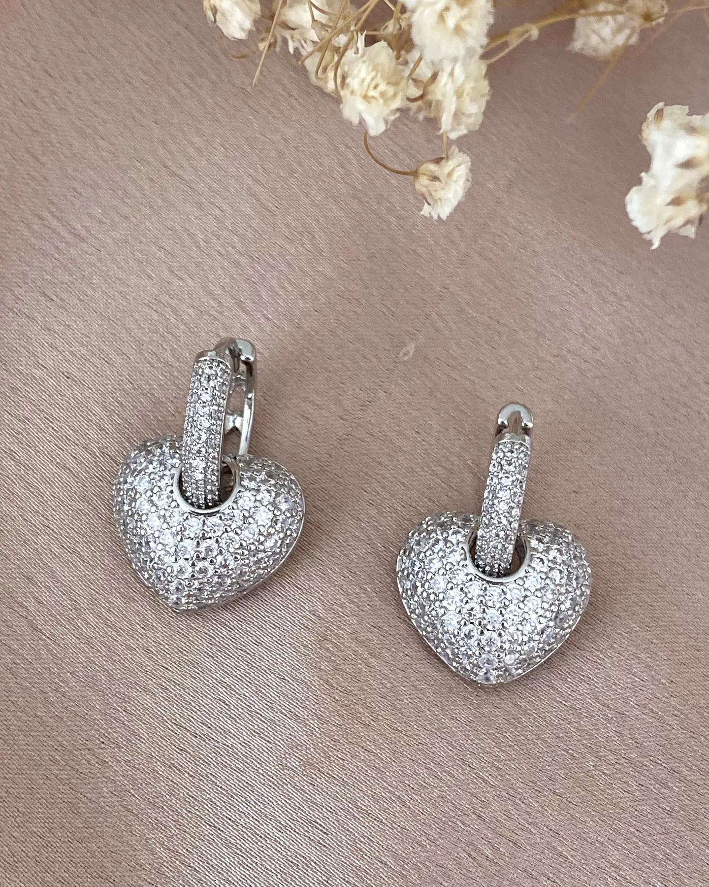 Aros Corazón Circones Argolla Silver 5