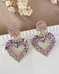 Aros Corazón Strass Lila Pink Gold - Miniatura 1