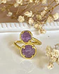 Anillo Ajustable Amatista Facetada Gold  - Miniatura 3