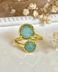 Anillo Ajustable Amazonita Facetada Gold - Miniatura 4