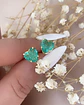 Aros Corazón Cristal Turquesa Gold - Miniatura 1