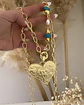Collar XL Maxi Corazon Turquesa Perlas Gold - Miniatura 5