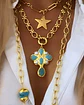 Collar Maxi Cruz Turquesa Perlas Gold  - Miniatura 1