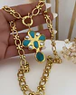 Collar Maxi Cruz Turquesa Perlas Gold  - Miniatura 2