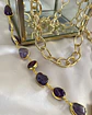 Collar XL Maxi Cuarzo Amatistas punto de luz Gold - Miniatura 7