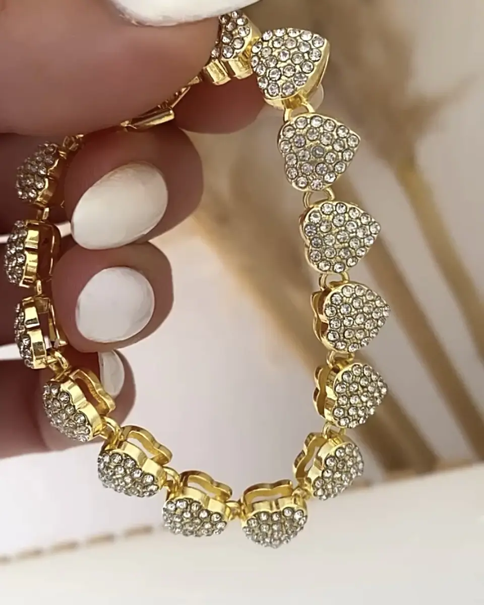 Pulsera Corazones Circones Gold 2