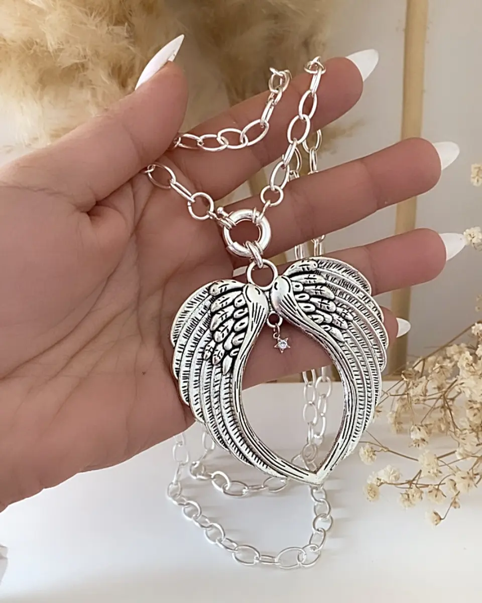 Collar XL Maxi Alas Punto luz Estrellita Silver 5