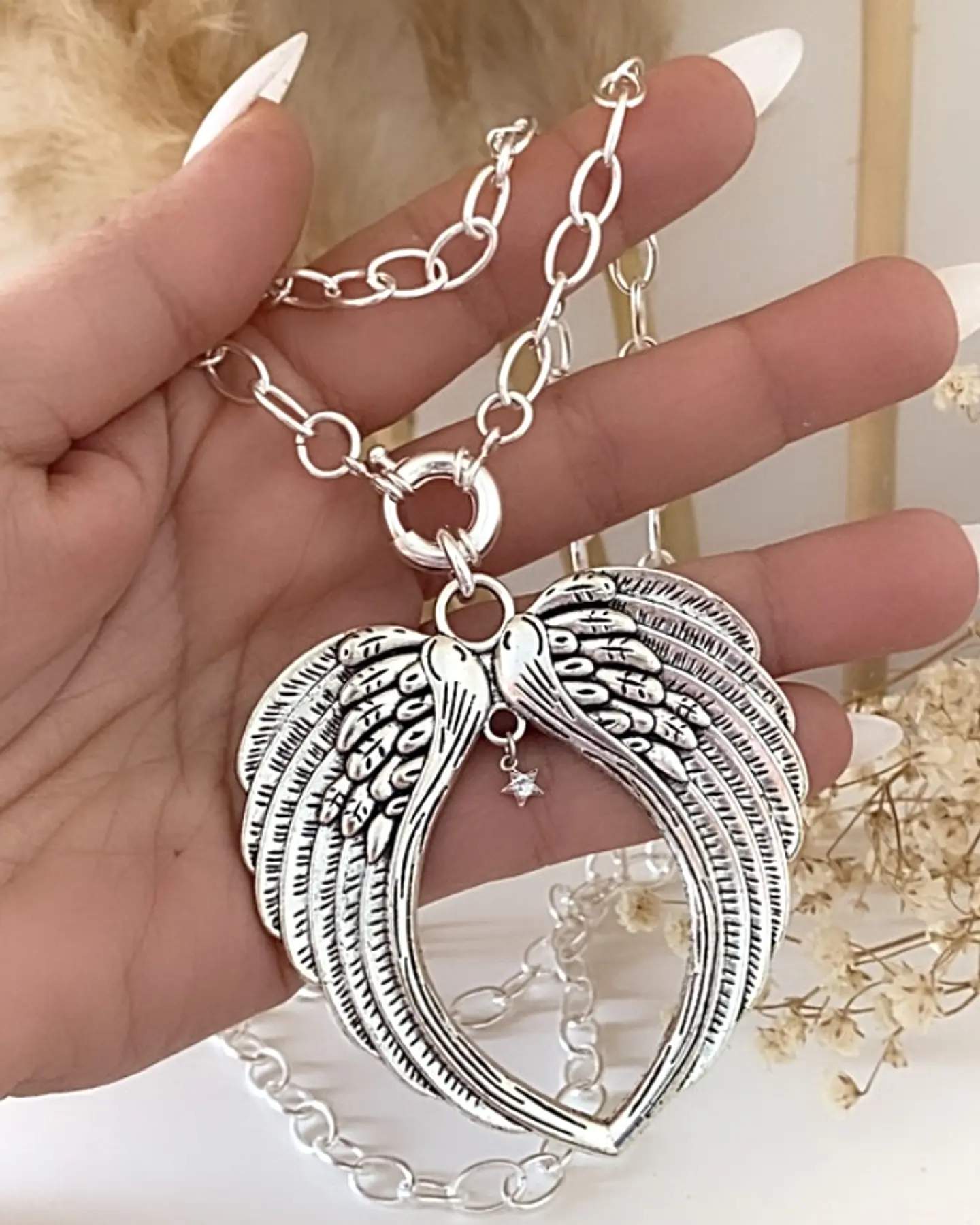 Collar XL Maxi Alas Punto luz Estrellita Silver 2