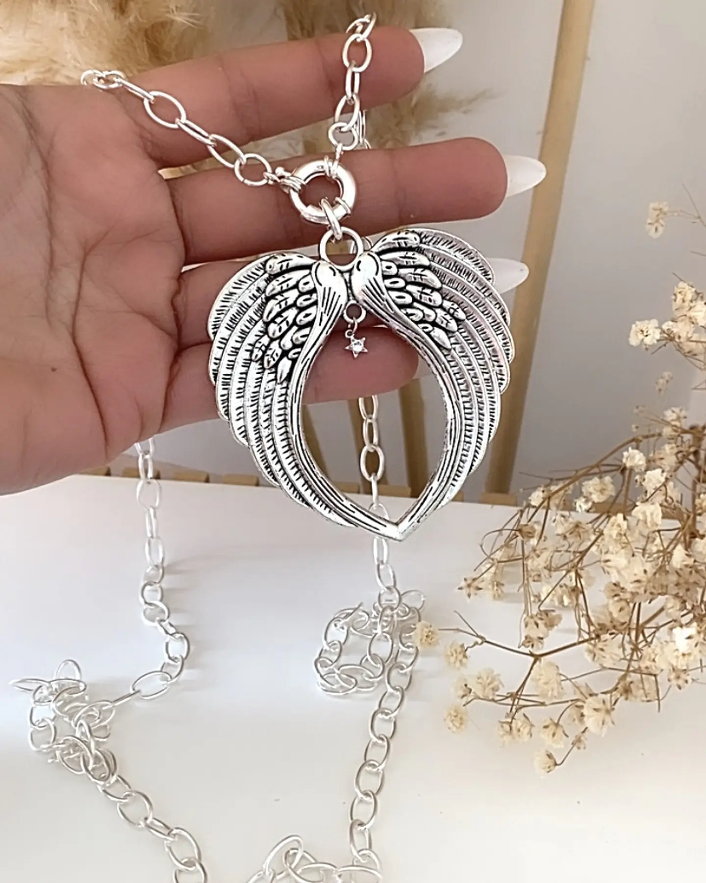 Collar XL Maxi Alas Punto luz Estrellita Silver 6