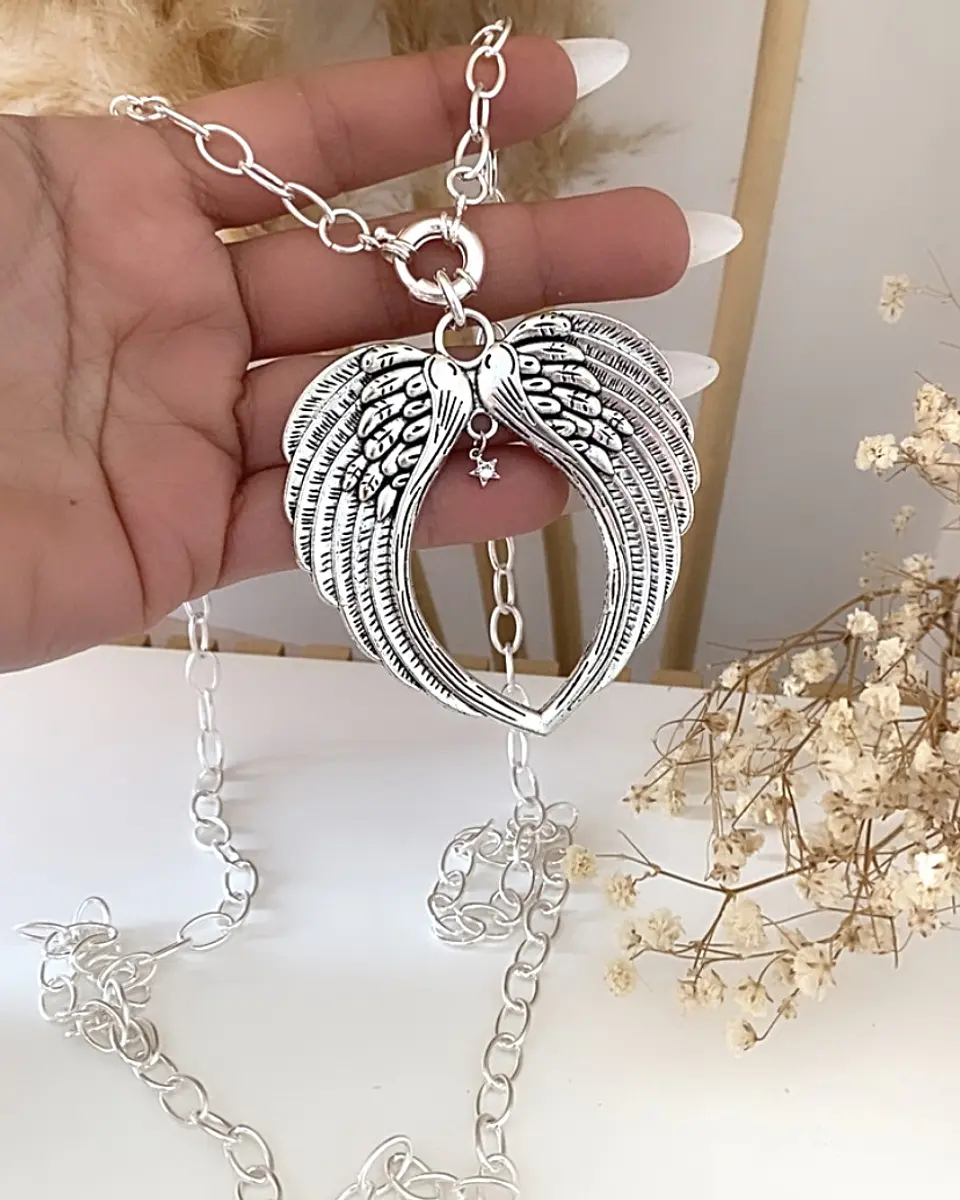 Collar XL Maxi Alas Punto luz Estrellita Silver 6