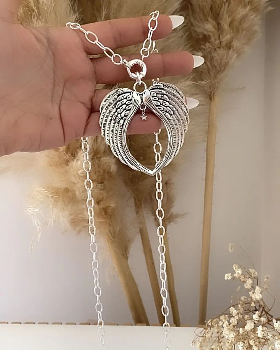 Collar XL Maxi Alas Punto luz Estrellita Silver 7
