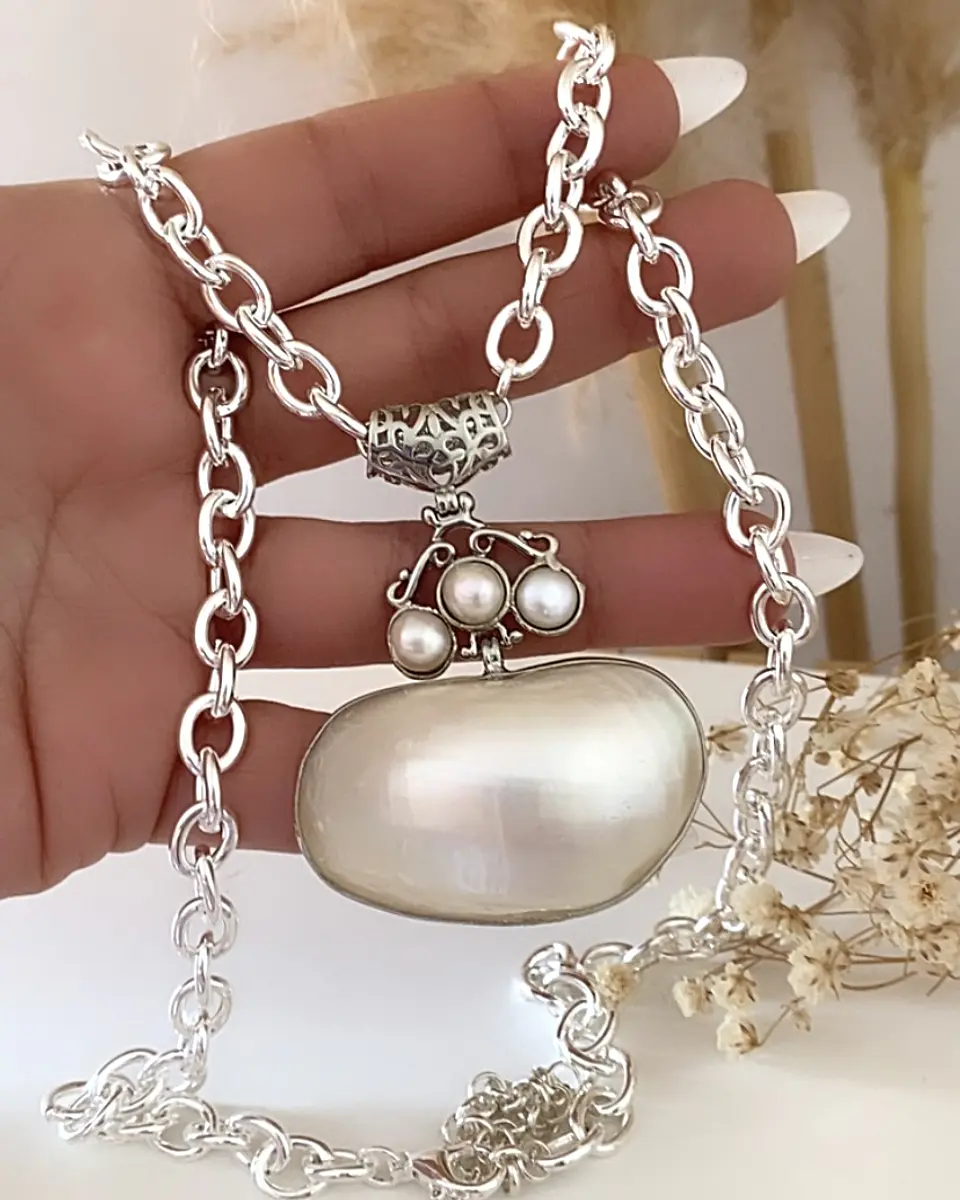Collar Maxi dije Perlas Nácar Silver 6