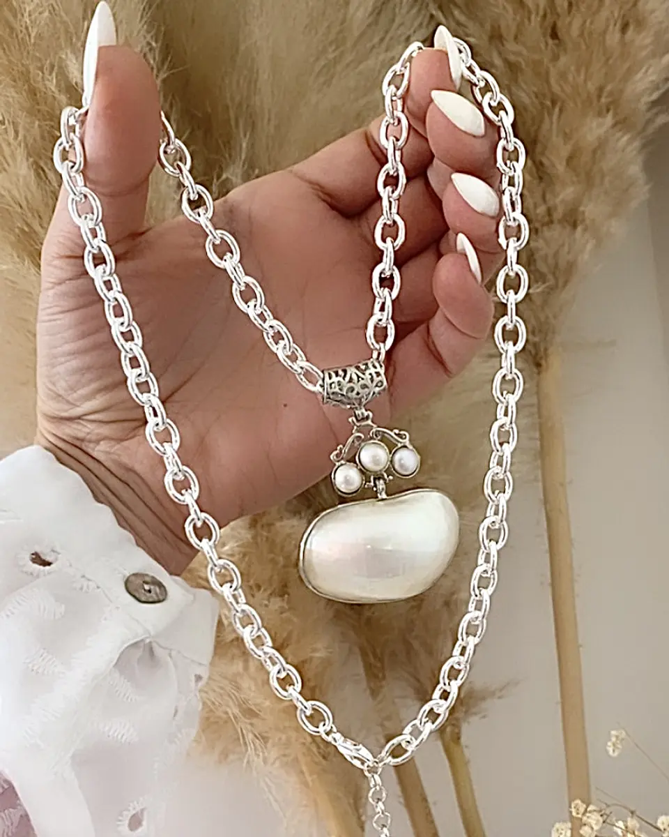 Collar Maxi dije Perlas Nácar Silver 7