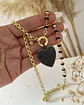 Collar Maxi Corazón Circones Cristales facetados Black  - Miniatura 3