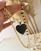 Collar Maxi Corazón Circones Cristales facetados Black  - Miniatura 2