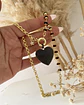 Collar Maxi Corazón Circones Cristales facetados Black  - Miniatura 1