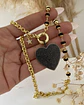 Collar Maxi Corazón Circones Cristales facetados Black  - Miniatura 4