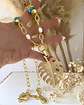 Collar XL Maxi Hoja Turquesa Perlas gold - Miniatura 1