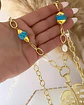 Collar XL Maxi Hoja Turquesa Perlas gold - Miniatura 2